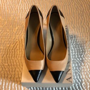 Ann Taylor Camel & Black Colorblock Pumps